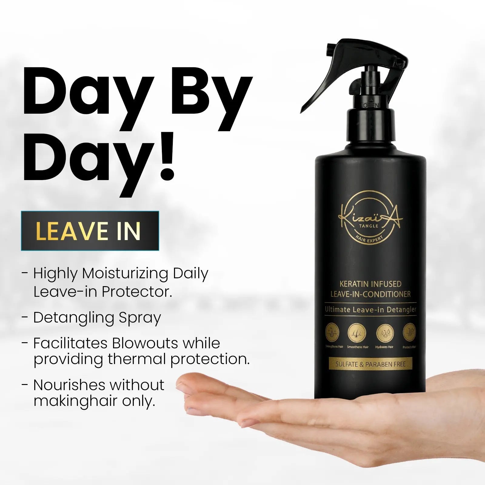 KizaiaCare Moisturizer & Leave-In Detangler - Daily