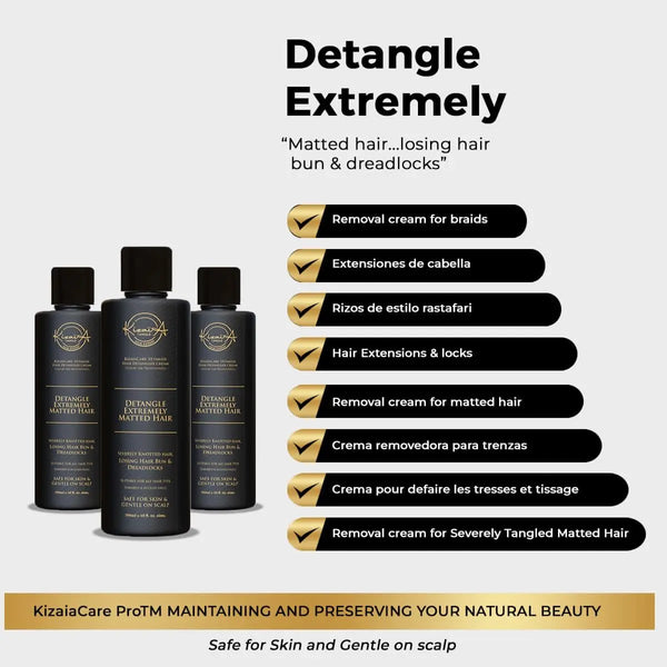 Bundle Of 3 Bottles Of Ultimate Hair Remover Detangler Cream, How to detangle matted biracial & Caucasian hair, Detangle matted hair Kizaia Pro